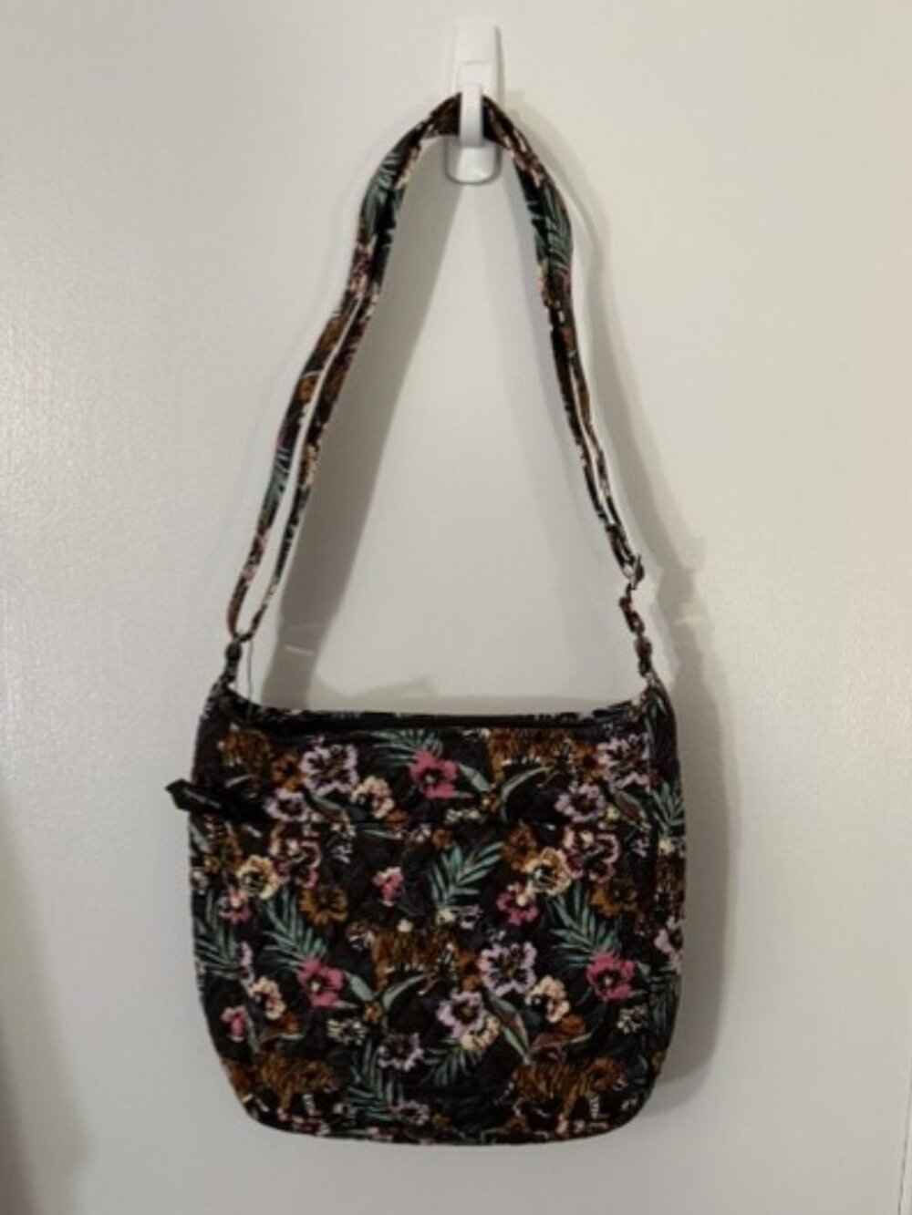 Vera Bradley XL Crossbody Bag NWT "Bali Jungle" Pattern – Tigers & Floral Cotton